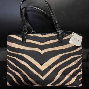 Coach Mini Bag Zebra Stripes, Black and Tan